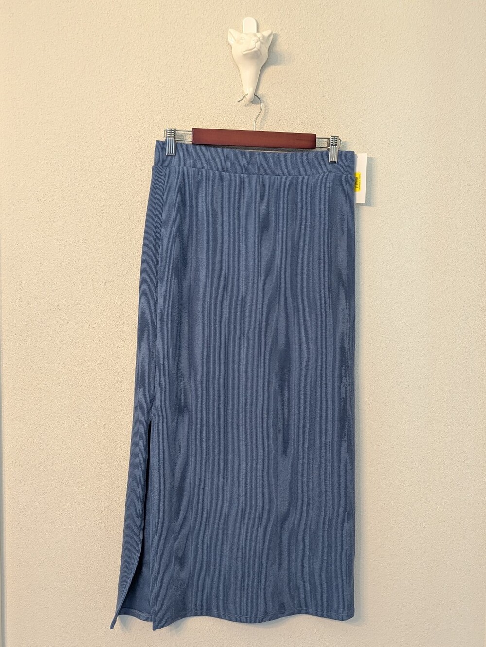 Moa Moa Cornflower Blue Midi Length Skirt With Slit